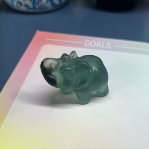 Fluorite Crystal Elephant Carving